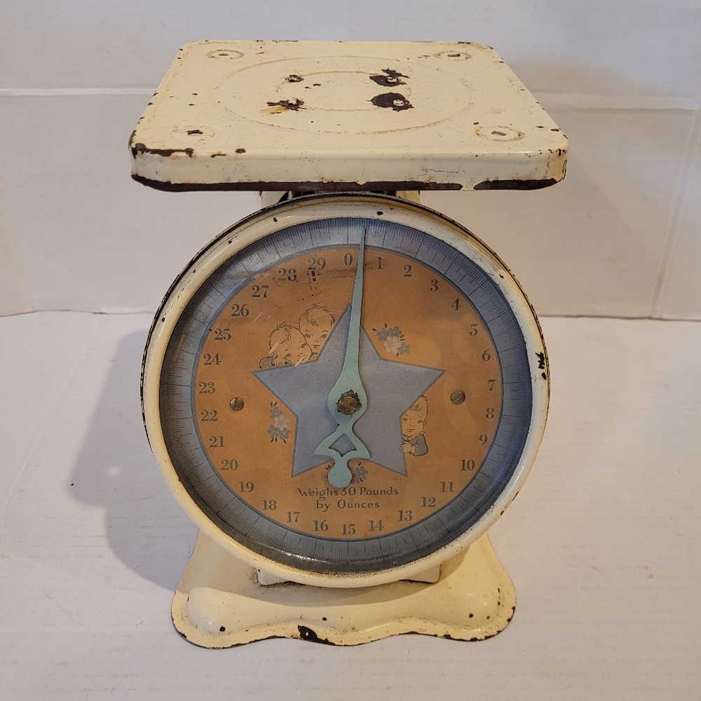Vintage Baby Scale Antique Shabby Chic Home Decor Decoration